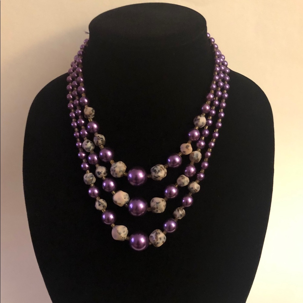 Vintage 3 Strand Necklace marked “Japan”